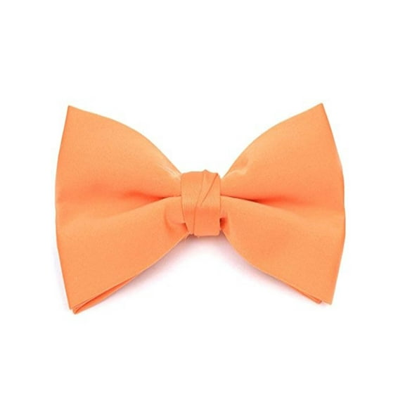 Boy's Poly Satin Banded Clip On Bow Ties (Orange)