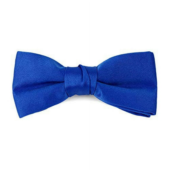 Boy's Poly Satin Banded Clip On Bow Ties (Royal Blue)