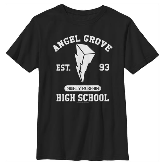 Boy's Power Rangers Angel Grove Rangers Graphic Tee Black Large