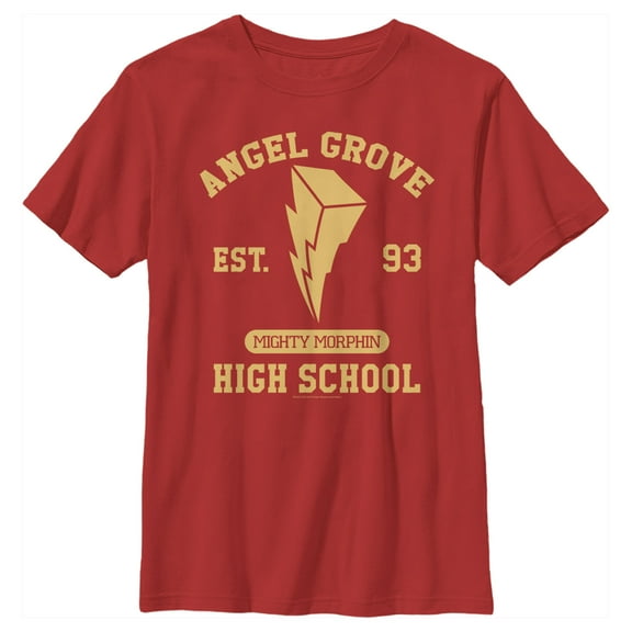 Boy's Power Rangers Angel Grove Rangers Graphic Tee Red Large