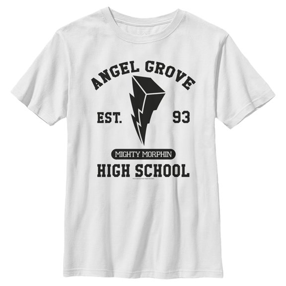 Boy's Power Rangers Angel Grove Rangers  Graphic Tee White Large