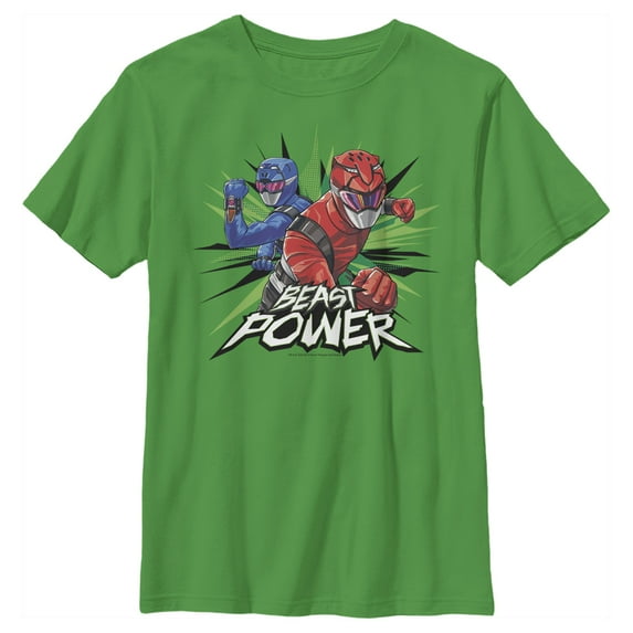 Boy's Power Rangers Beast Morphers Flash Graphic Tee Kelly Green Large