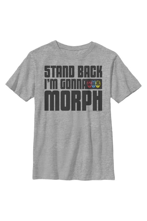 Boy's Power Rangers Beast Morphers Stand Back Graphic Tee Athletic Heather Medium
