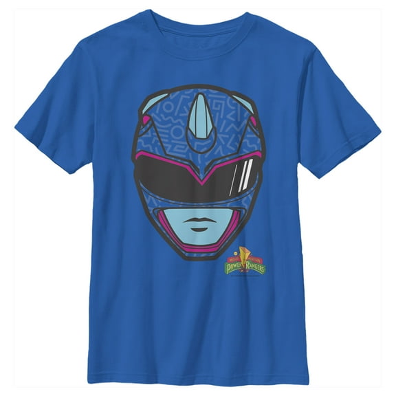 Boy's Power Rangers Blue Ranger Helmet  Graphic Tee Royal Blue Small
