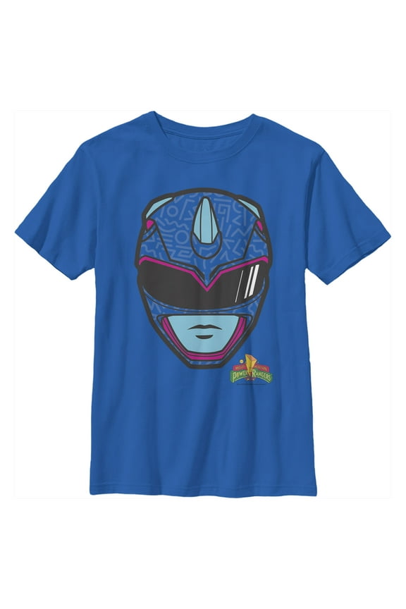 Boy's Power Rangers Blue Ranger Helmet Graphic Tee Royal Blue Small