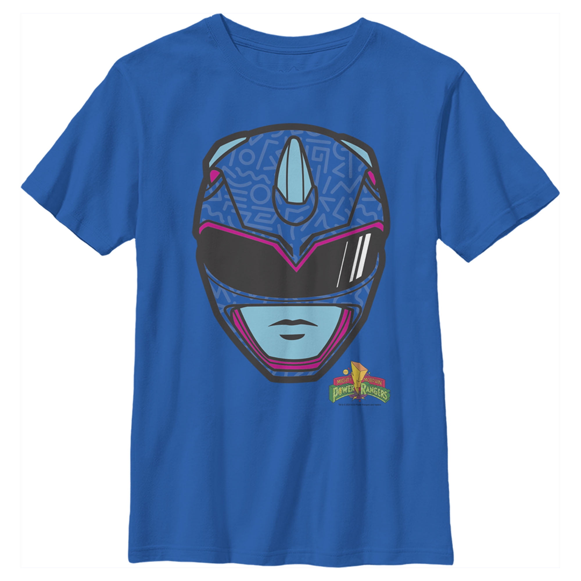 Boy's Power Rangers Blue Ranger Helmet Graphic Tee Royal Blue X Large ...