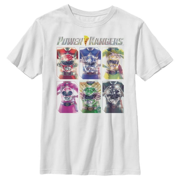 Boy's Power Rangers Character Helmets  Graphic Tee White Large