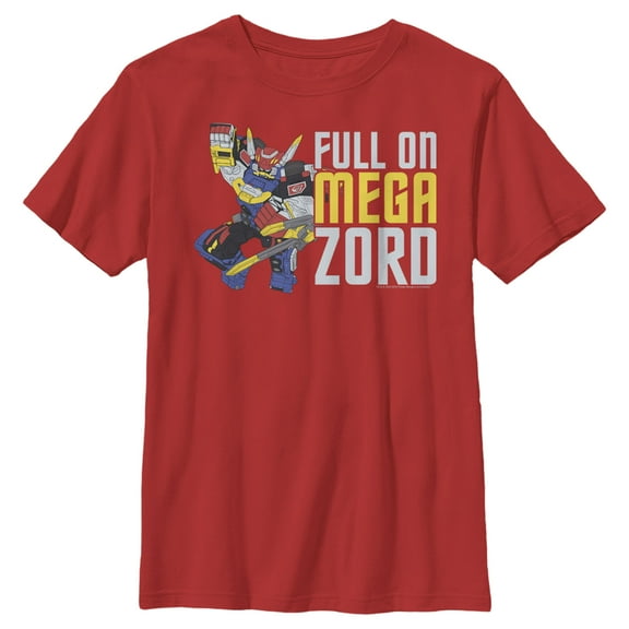 Boy's Power Rangers Full On Megazord  Graphic Tee Red Medium