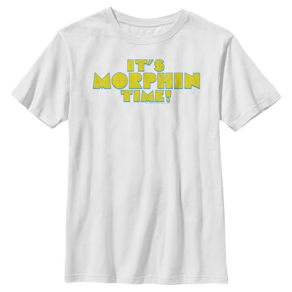 Boy's Power Rangers Geometric Morphin Time Graphic Tee White Small