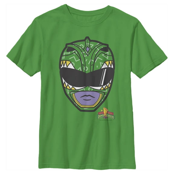 Boy's Power Rangers Green Ranger Helmet Graphic Tee Kelly Green Large