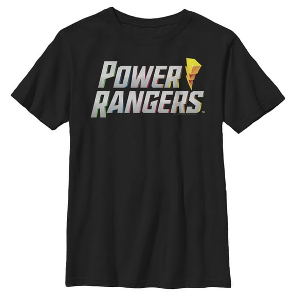 Boy's Power Rangers Lightning Bolt Logo Graphic Tee Black Medium