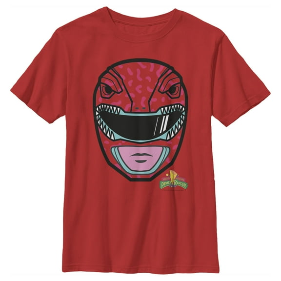Boy's Power Rangers Red Ranger Helmet  Graphic Tee Red Small