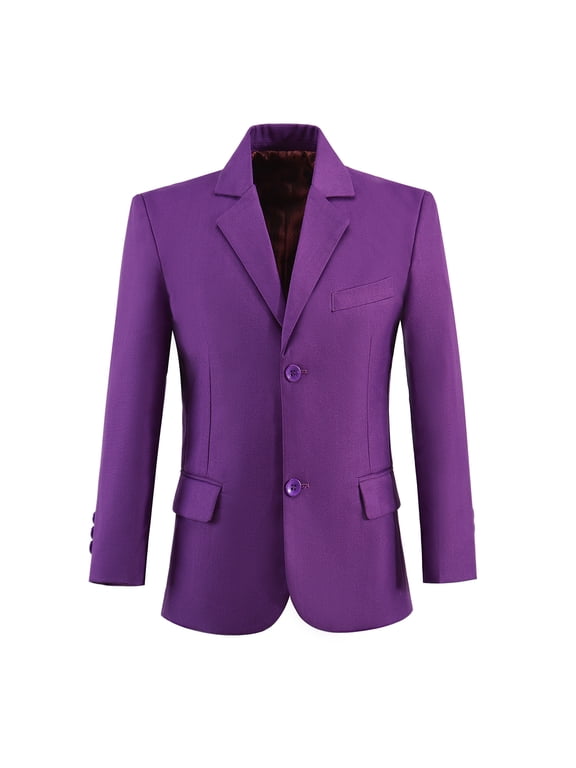 Boy's Purple Suit Jacket Formal Suit for Wedding Church Birthday Party Prom School Homecoming Stage Show