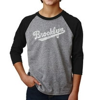 Boy's Raglan Baseball Word Art T-shirt - Brooklyn Neighborhoods