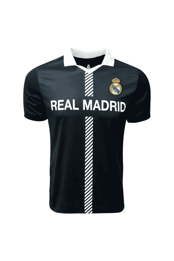 Real Madrid Black/White Jersey, 100% Polyester, YS-XXL