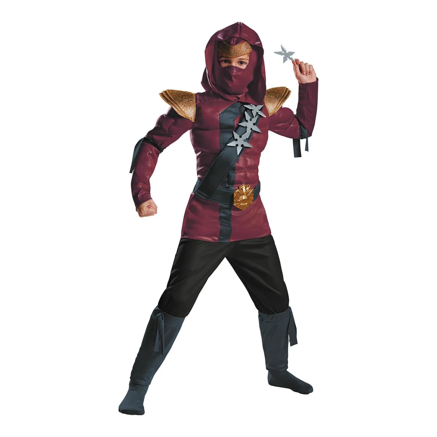 Boy\'s Red Fire Ninja Muscle Halloween Costume