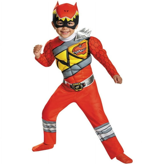 Boy's Red Ranger Muscle Toddler Halloween Costume - Dino Charge