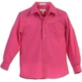 thumbnail image 1 of Boy's Regular Fit Long Sleeve Standard Cuff Pocket Uniform Casual Dress Shirt, 1 of 3