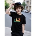 thumbnail image 1 of Boy's Retro Colorful Chess Graphic T-Shirt, 1 of 8