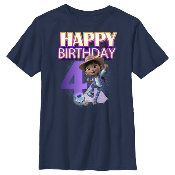 Boy's Ridley Jones Ridley 4th Birthday Graphic Tee Navy Blue Small