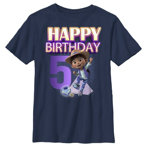 Boy's Ridley Jones Ridley 5th Birthday Graphic Tee Navy Blue Large