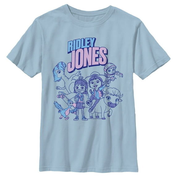 Boy's Ridley Jones Ridley and Friends Graphic Tee Light Blue X Large