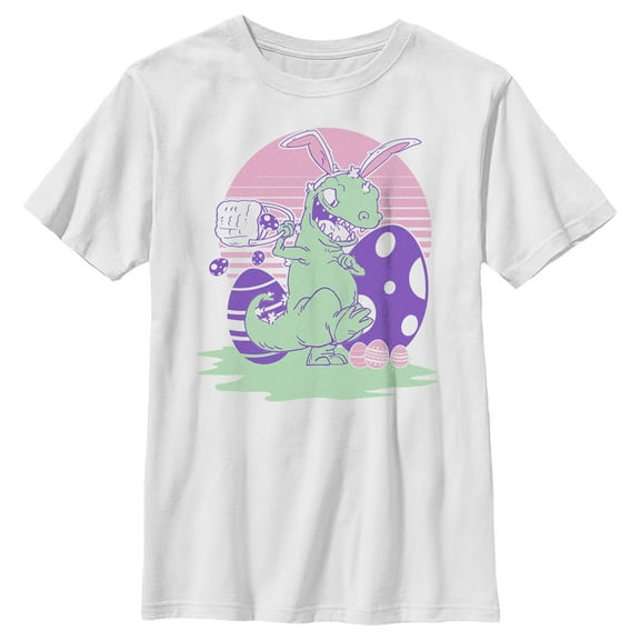 Boy's Rugrats Reptar Easter Eggs Graphic Tee White X Small
