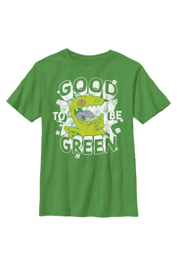 Boy's Rugrats St. Patrick's Day Reptar Good to be Green Graphic Tee Kelly Green Large