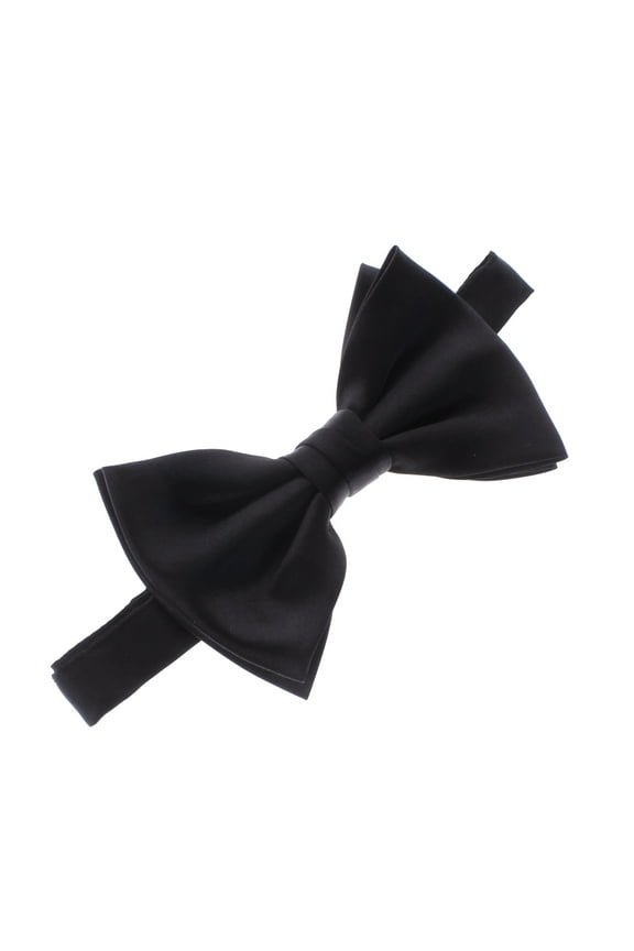 Boy's Satin Adjustable Pre-Tied Bow Tie - Black