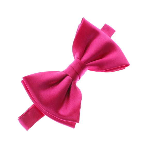Boy's Satin Adjustable Pre-Tied Bow Tie - Fuchsia