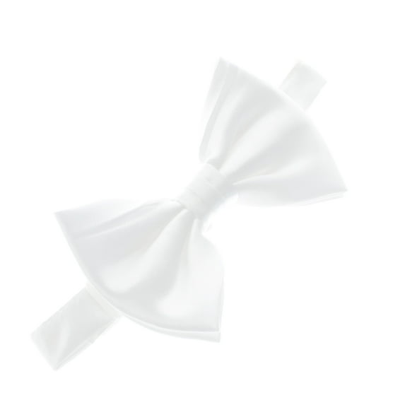 Boy's Satin Adjustable Pre-Tied Bow Tie - White