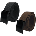 thumbnail image 1 of Boy's School Uniform 2 pack Black Flip Top Military Canvas Web Belts Medium Black, Brown, 1 of 2