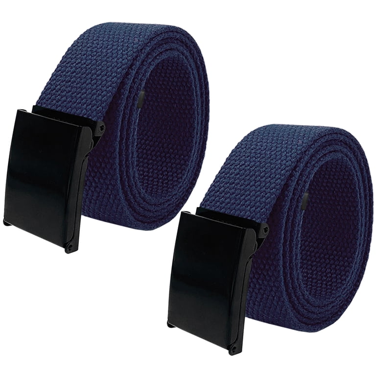 Navy Black Canvas Belt NEW FLIPTOP ADJUSTABLE 56 main image 2