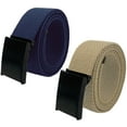 thumbnail image 1 of Boy's School Uniform 2 pack Black Flip Top Military Canvas Web Belts X-Large Navy, Khaki, 1 of 2