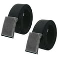 thumbnail image 1 of Boy's School Uniform 2 pack Distressed Silver Flip Top Military Canvas Web Belts Small Black, 1 of 2