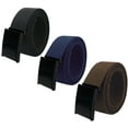 thumbnail image 1 of Boy's School Uniform 3 pack Black Flip Top Military Canvas Web Belts Medium Black, Navy, Brown, 1 of 2