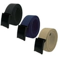 thumbnail image 1 of Boy's School Uniform 3 pack Black Flip Top Military Canvas Web Belts Medium Black, Navy, Khaki, 1 of 2