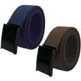 thumbnail image 1 of Boy's School Uniform Black Flip Top 2pc Military Canvas Web Belts X-Large Navy, Brown, 1 of 2