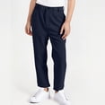 thumbnail image 1 of Boy's School Uniform Pants, Flat Front & Twill Comfortable Dress Pants with Pockets Straight Leg Pull on Trousers Navy 15-16Y, 1 of 8