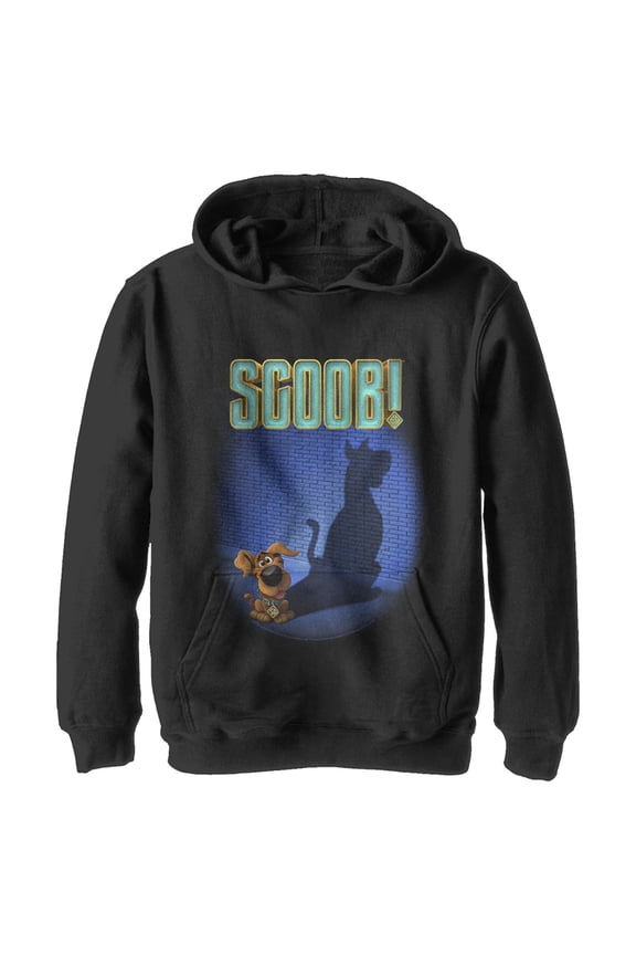 Boy's Scooby Doo Dog Shadow Pull Over Hoodie Black Medium