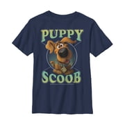 Boy's Scooby Doo Puppy Circle Graphic Tee Navy Blue Small