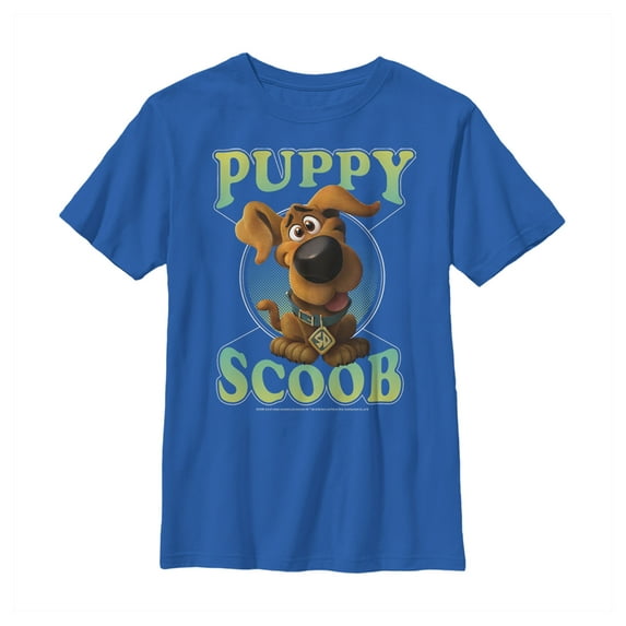 Boy's Scooby Doo Puppy Circle Graphic Tee Royal Blue Large