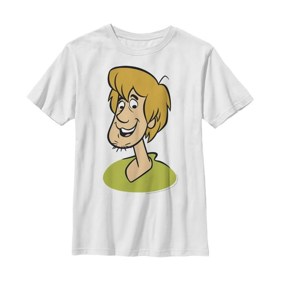 Boy's Scooby Doo Shaggy Big Face Smile  Graphic Tee White X Large