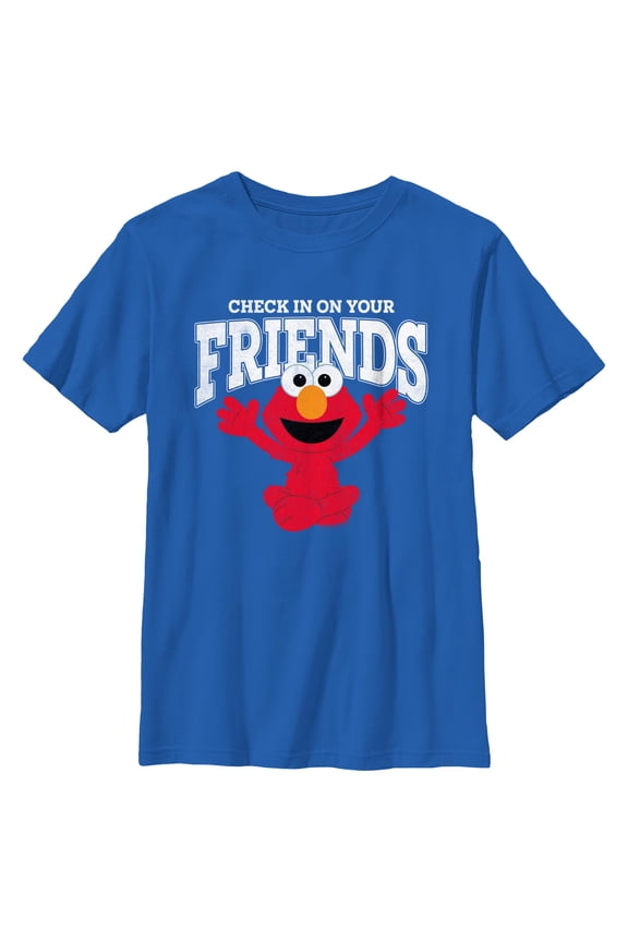 Boy's Sesame Street Check In On Your Friends Cute Elmo Graphic T-Shirt
