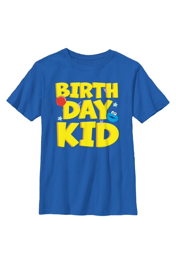 Boy's Sesame Street Cookie Monster Birthday Kid Graphic T-Shirt