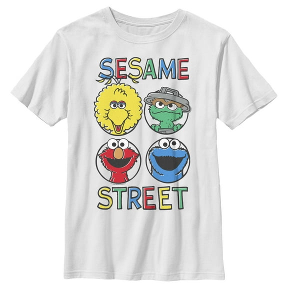 Boy's Sesame Street Four Circle Grid  Graphic T-Shirt