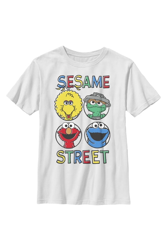 Boy's Sesame Street Four Circle Grid Graphic T-Shirt