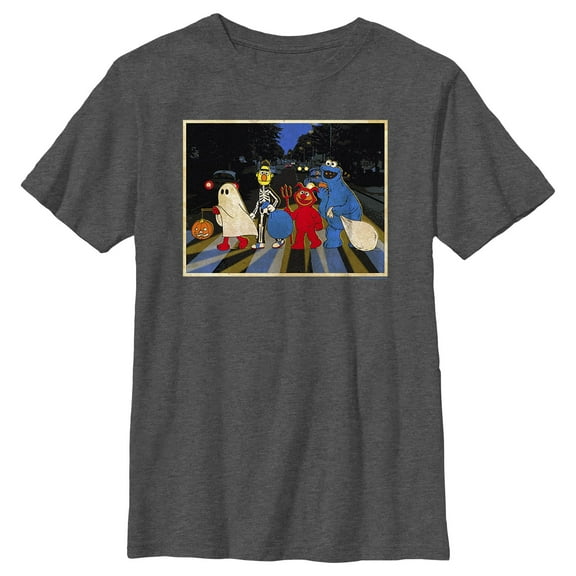 Boy's Sesame Street Halloween Abbey Road  Graphic T-Shirt