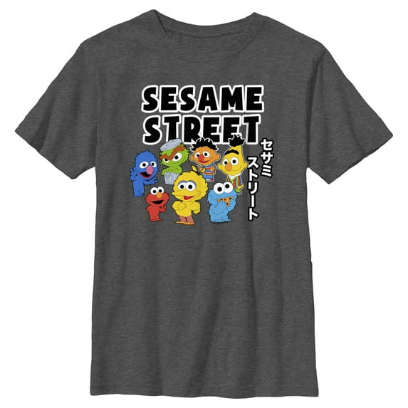 Boy's Sesame Street Kawaii Characters Group Graphic T-Shirt