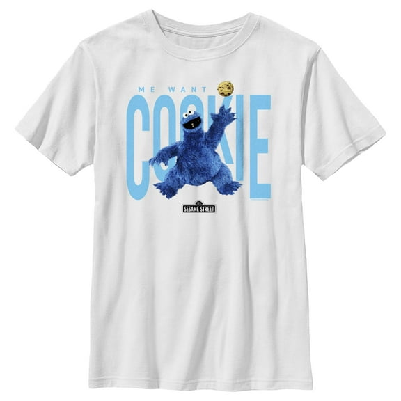 Boy's Sesame Street Me Want Cookie  Graphic T-Shirt